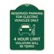 Signmission Reserved Parking for Electric Vehicles 4 Hour Limit Violators Towed Alum, 24" x 18", G-1824-23112 A-DES-G-1824-23112 - alternate 1
